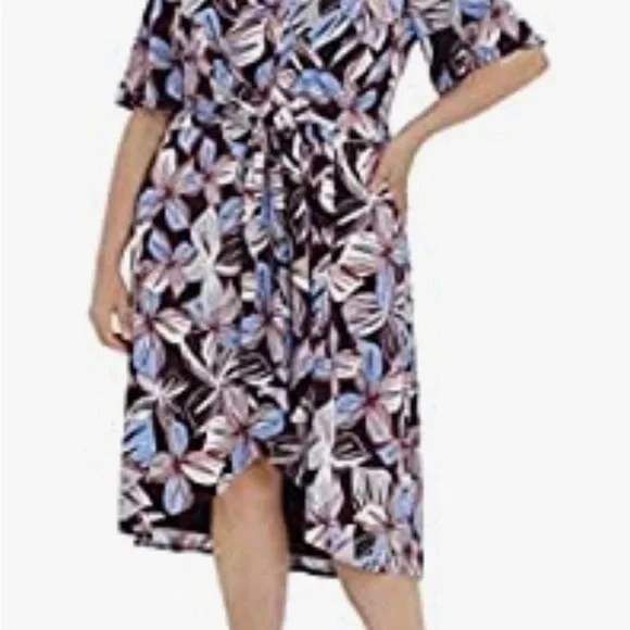 Maggy London Women's Plus Size Waist TIE WRAP Skirt Dress - Picture 2 of 3